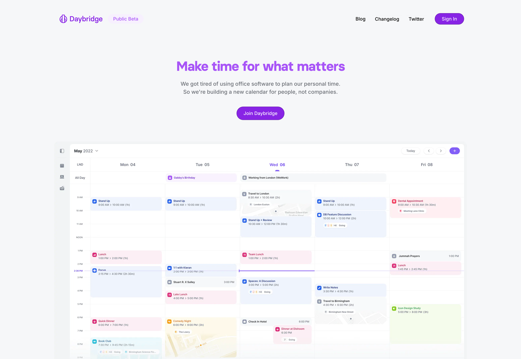 Screenshot of daybridge.com hero section on its website.