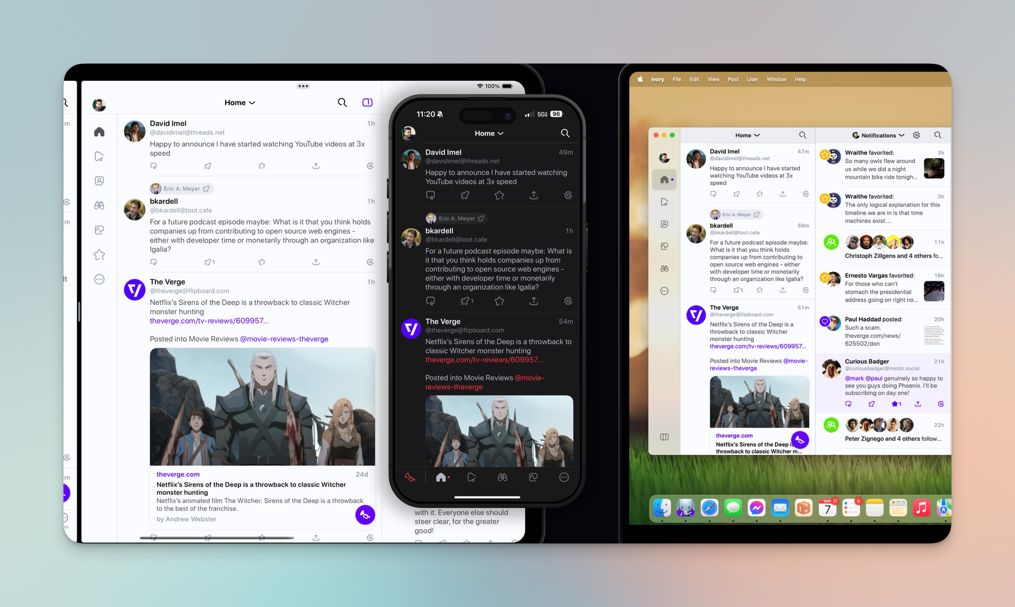 A screenshot of Ivory on iPad, iPhone, and macOS